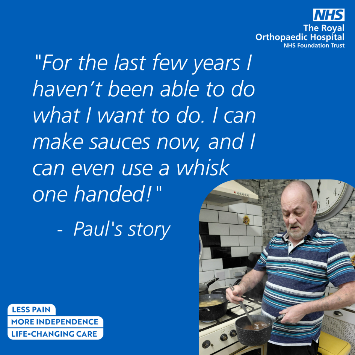 Retired chef back to his beloved kitchen after nerve surgery