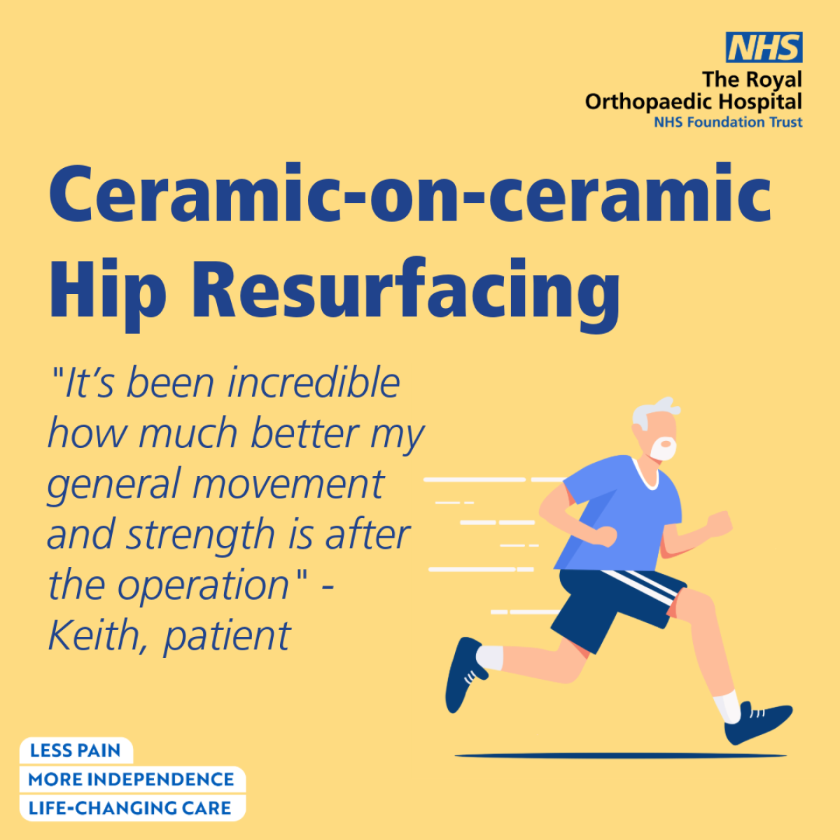 Royal Orthopaedic Hospital introduces ceramic on ceramic hip resurfacing